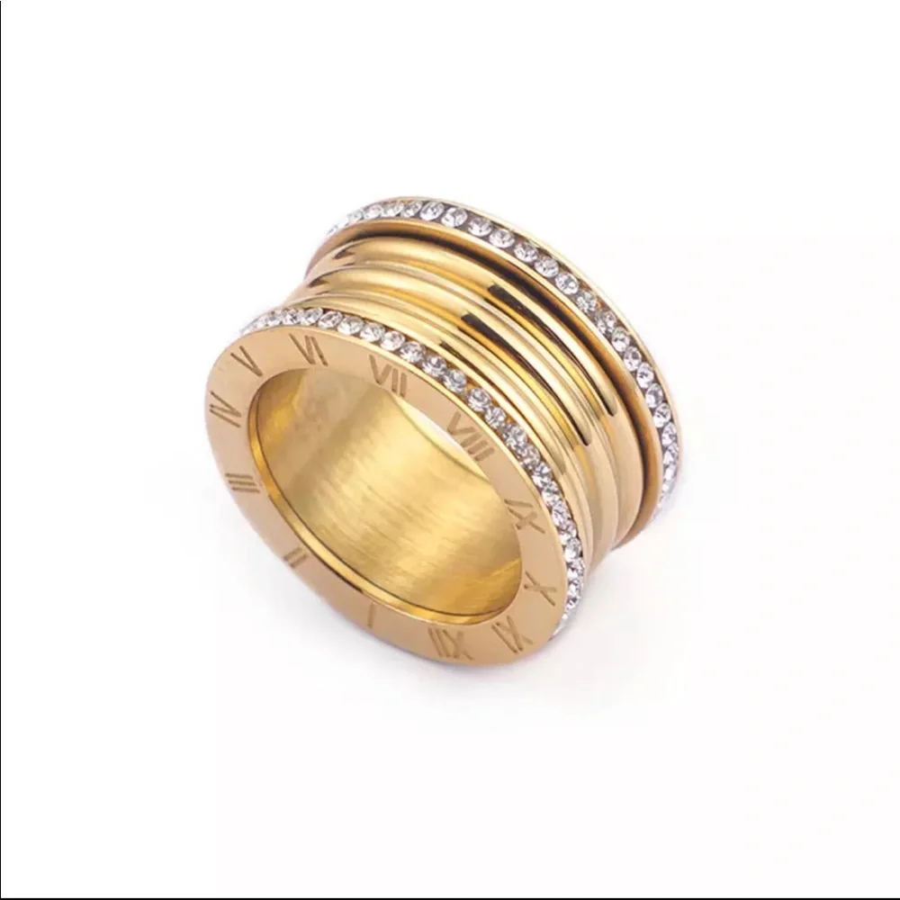 Roman Numeral Swarovski Crystals Stuck Up Eternity Gold Silver White Gold